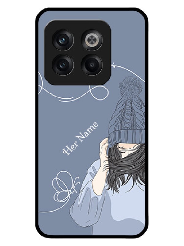 Custom OnePlus 10T 5G Custom Glass Mobile Case - Girl in winter outfit Design