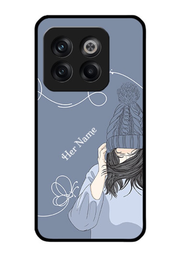 OnePlus 10T 5G Custom Glass Mobile Case - Girl in winter outfit Design
