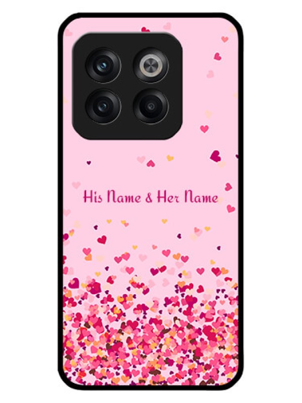 Custom OnePlus 10T 5G Photo Printing on Glass Case - Floating Hearts Design