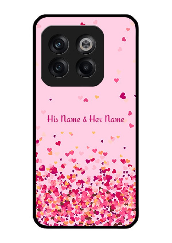 OnePlus 10T 5G Photo Printing on Glass Case - Floating Hearts Design