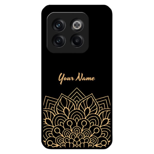 OnePlus 10T 5G Custom Glass Phone Case - Golden mandala Design OnePlus 10T 5G Custom Glass Phone Case - Golden mandala Design