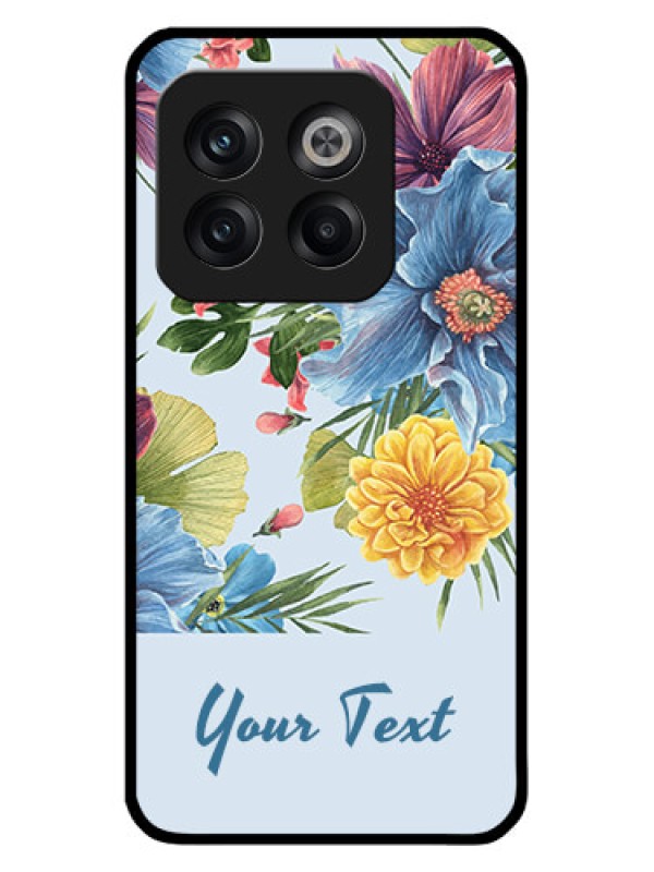 Custom OnePlus 10T 5G Custom Glass Mobile Case - Stunning Watercolored Flowers Painting Design