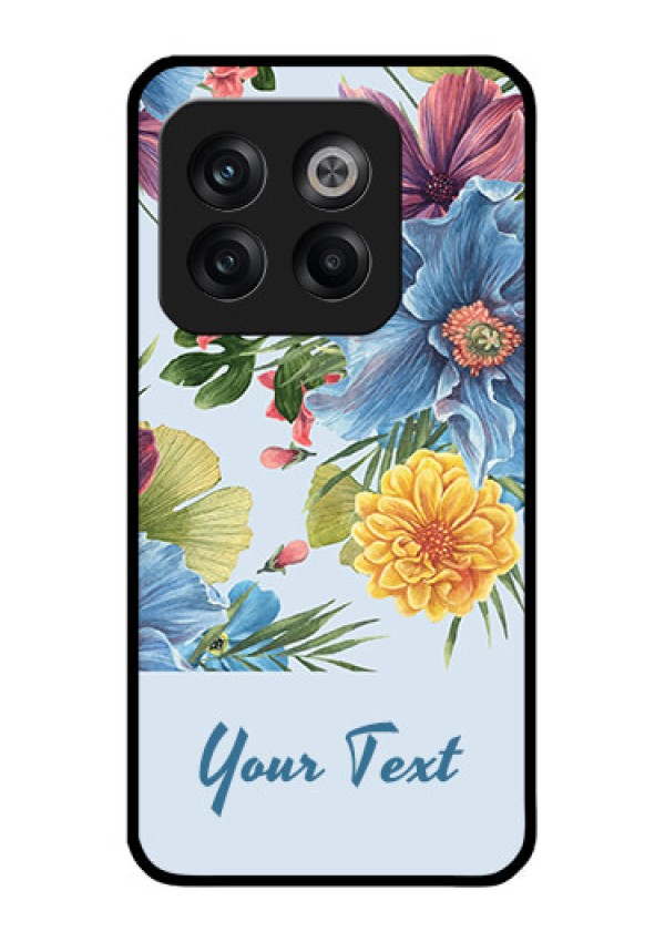 OnePlus 10T 5G Custom Glass Mobile Case - Stunning Watercolored Flowers Painting Design