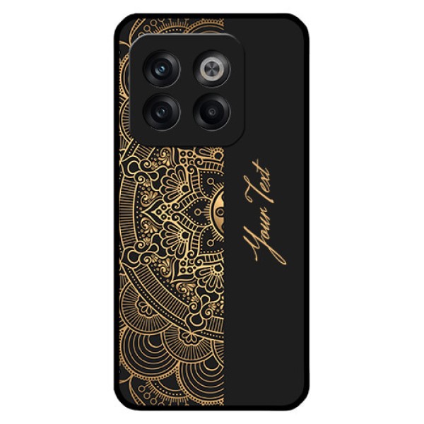 OnePlus 10T 5G Photo Printing on Glass Case - Mandala art with custom text Design