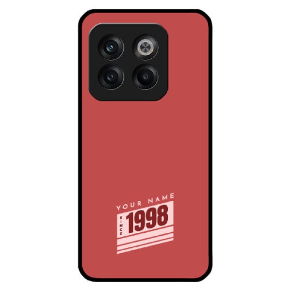OnePlus 10T 5G Custom Glass Phone Case - Red custom year of birth Design OnePlus 10T 5G Custom Glass Phone Case - Red custom year of birth Design