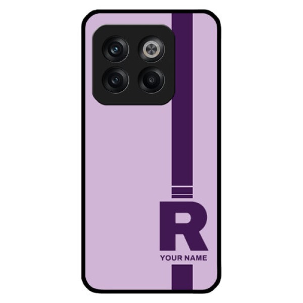 OnePlus 10T 5G Photo Printing on Glass Case - Simple dual tone stripe with name Design OnePlus 10T 5G Photo Printing on Glass Case - Simple dual tone stripe with name Design