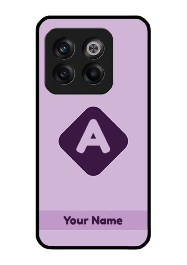 OnePlus 10T 5G Custom Glass Mobile Case - Custom Letter in curved badge Design