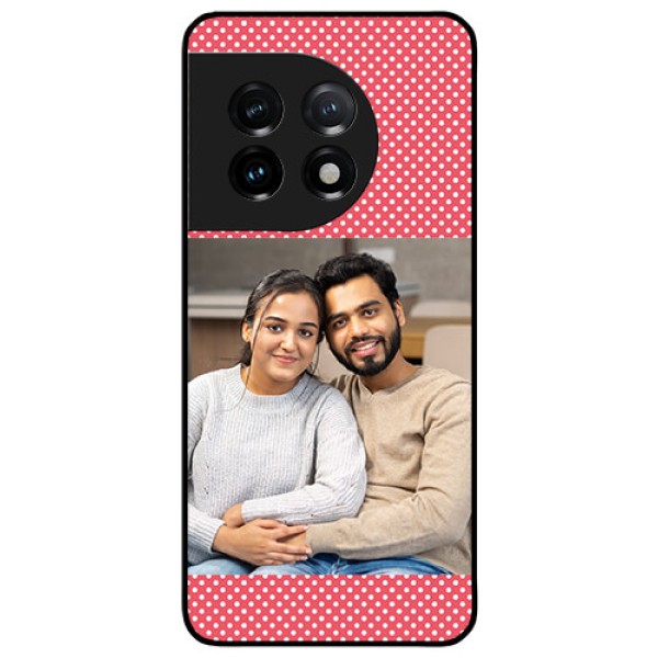 OnePlus 11 5G Custom Glass Phone Case - White Dotted Design