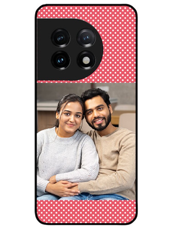 Custom OnePlus 11 5G Custom Glass Phone Case - White Dotted Design