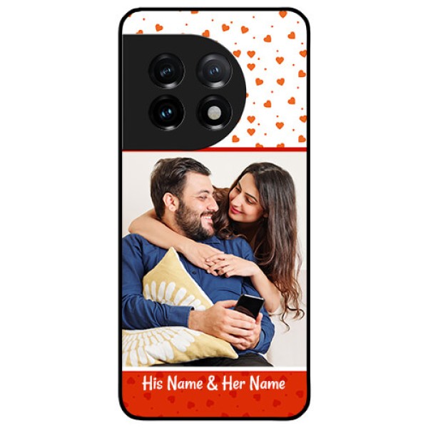 OnePlus 11 5G Custom Glass Phone Case - Orange Love Symbol Design OnePlus 11 5G Custom Glass Phone Case - Orange Love Symbol Design