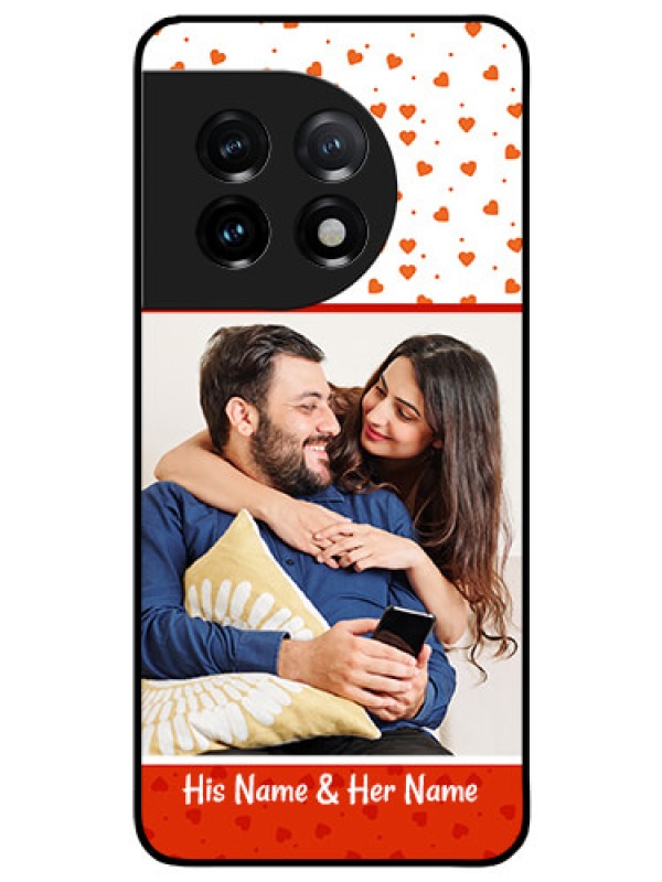 Custom OnePlus 11 5G Custom Glass Phone Case - Orange Love Symbol Design