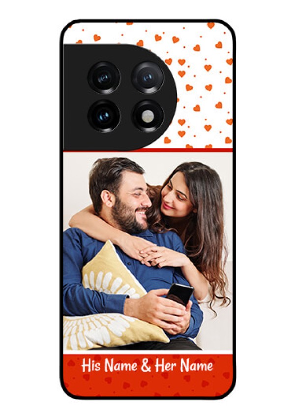 OnePlus 11 5G Custom Glass Phone Case - Orange Love Symbol Design