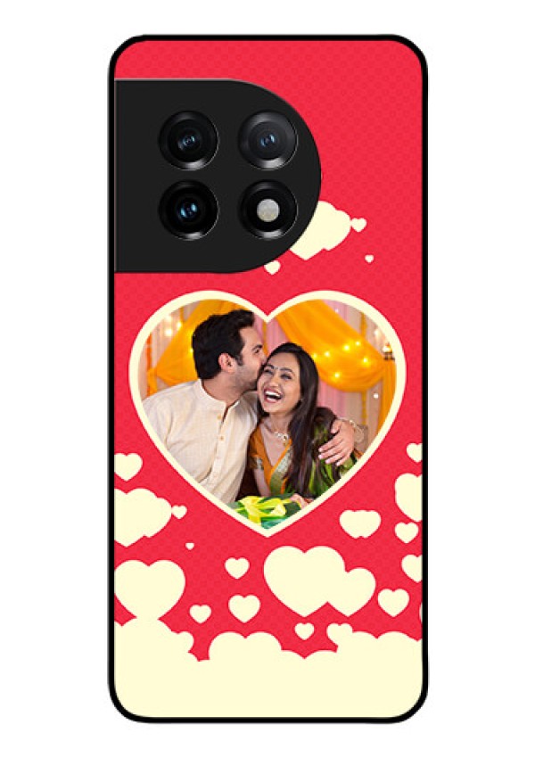 OnePlus 11 5G Custom Glass Mobile Case - Love Symbols Phone Cover Design