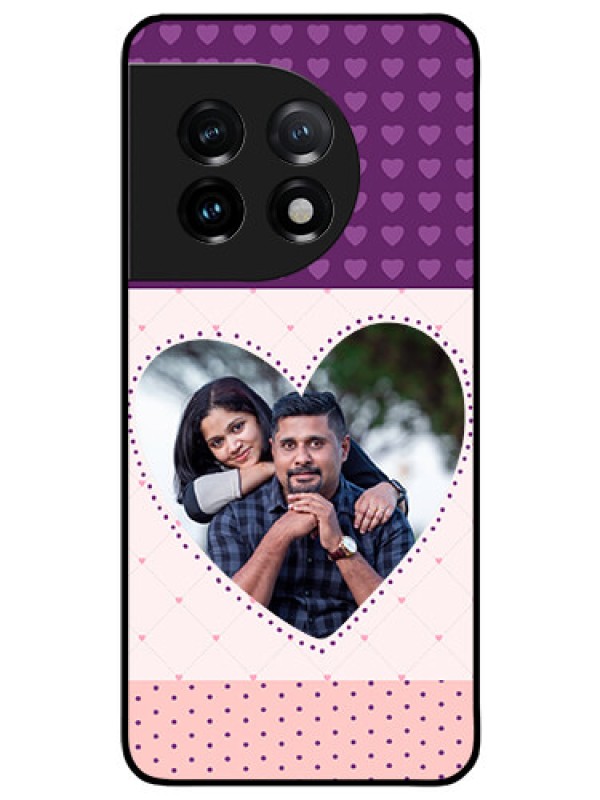 Custom OnePlus 11 5G Custom Glass Phone Case - Violet Love Dots Design
