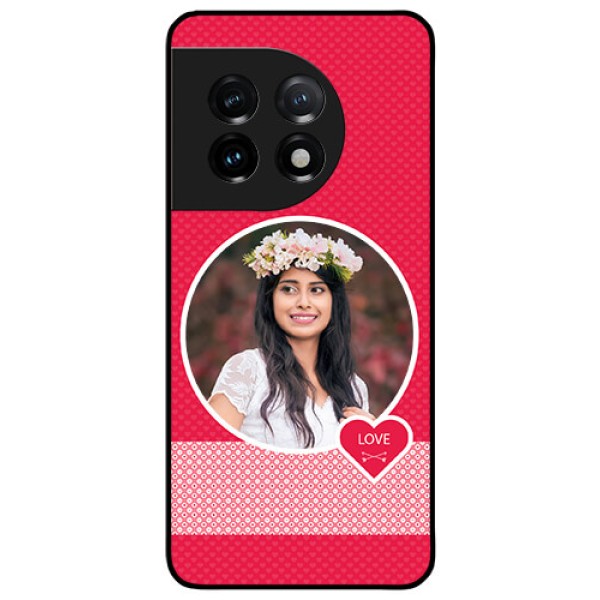 OnePlus 11 5G Personalised Glass Phone Case - Pink Pattern Design