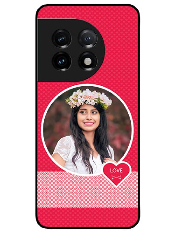 Custom OnePlus 11 5G Personalised Glass Phone Case - Pink Pattern Design