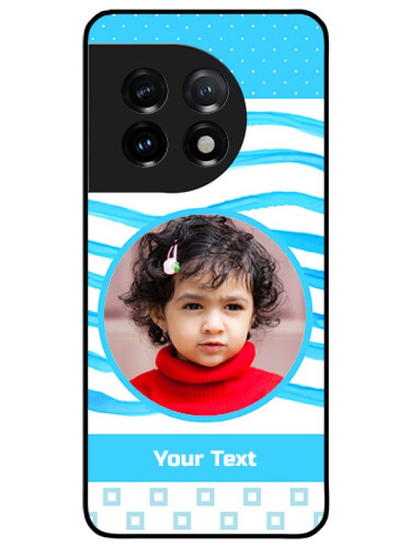 Custom OnePlus 11 5G Custom Glass Phone Case - Simple Blue Case Design