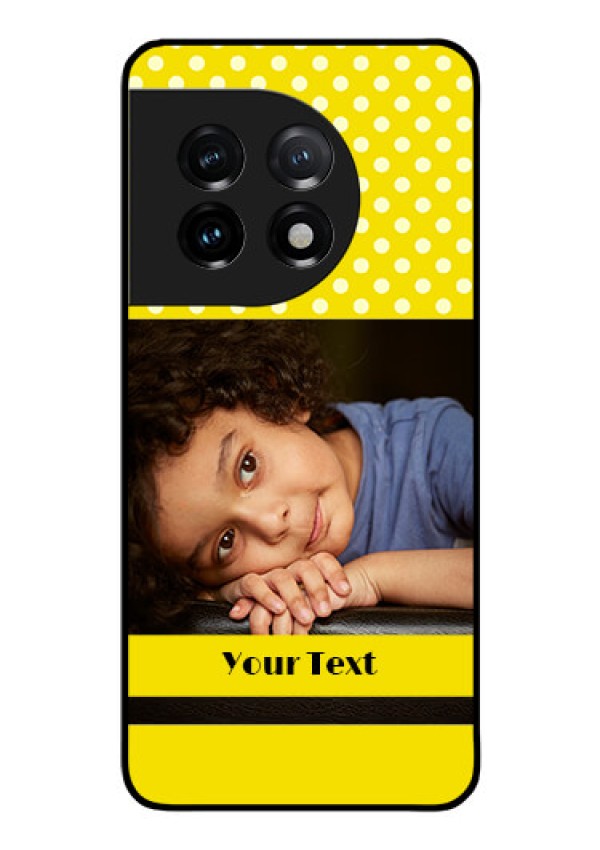 OnePlus 11 5G Custom Glass Phone Case - Bright Yellow Case Design