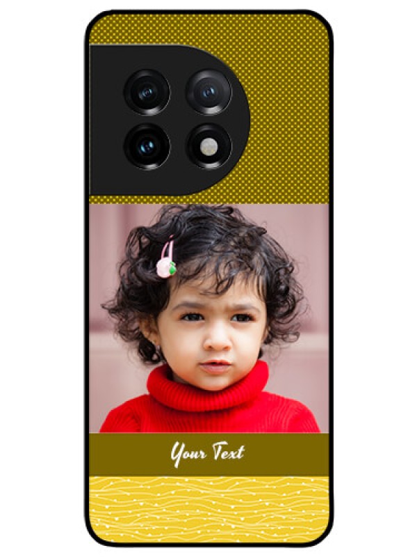 Custom OnePlus 11 5G Custom Glass Phone Case - Simple Green Color Design