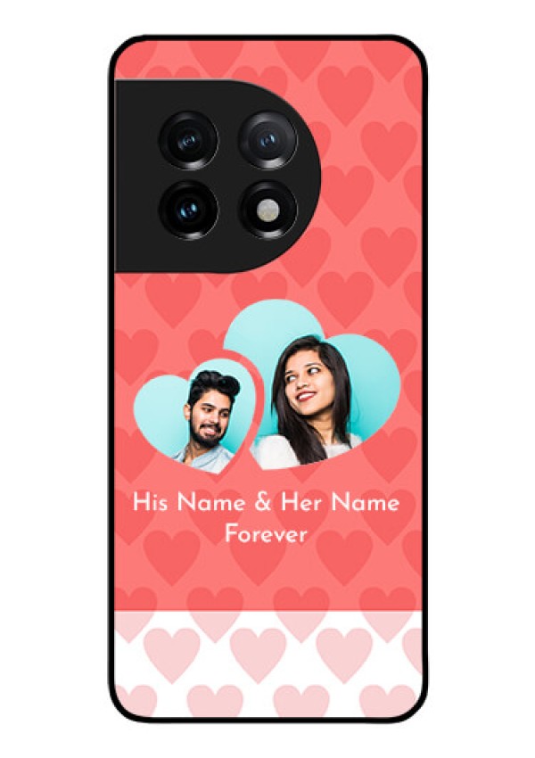 OnePlus 11 5G Personalized Glass Phone Case - Couple Pic Upload Design