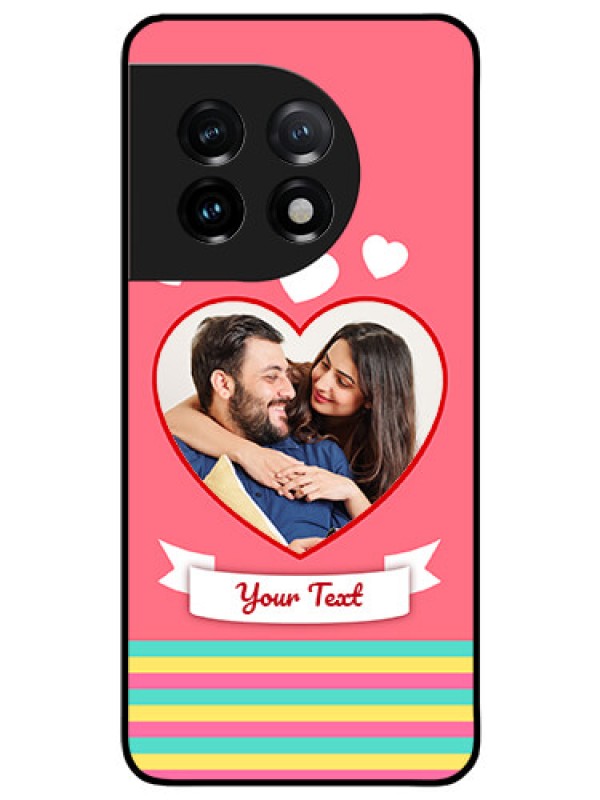 Custom OnePlus 11 5G Photo Printing on Glass Case - Love Doodle Design