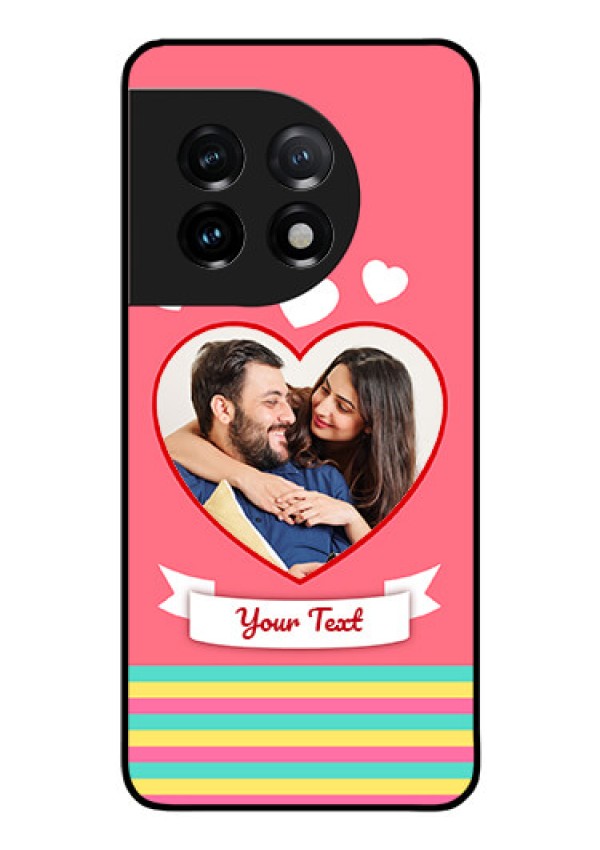 OnePlus 11 5G Photo Printing on Glass Case - Love Doodle Design