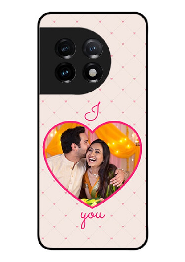 OnePlus 11 5G Custom Glass Mobile Case - Heart Shape Design