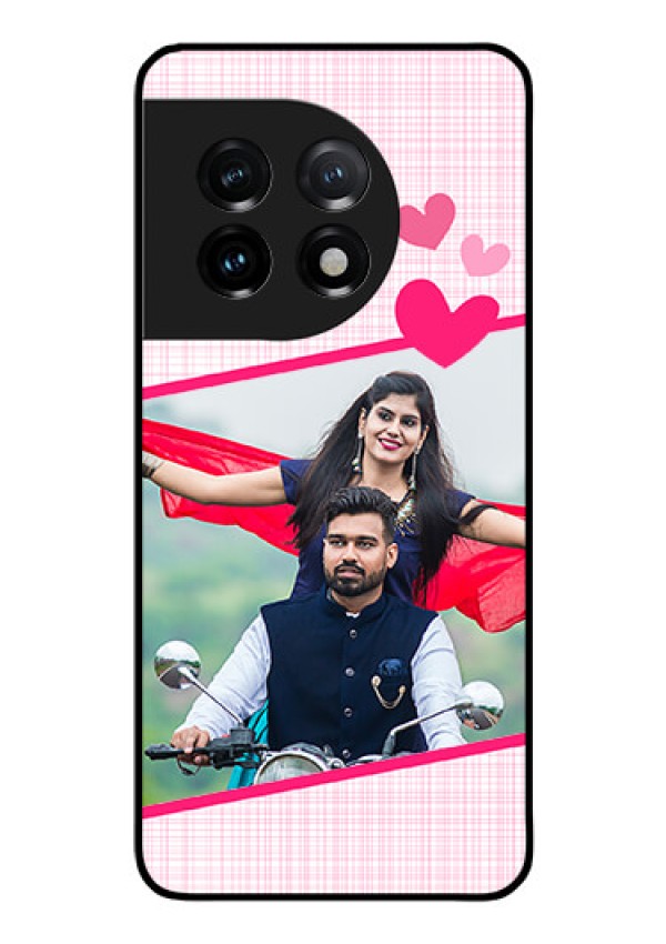 OnePlus 11 5G Custom Glass Phone Case - Love Shape Heart Design