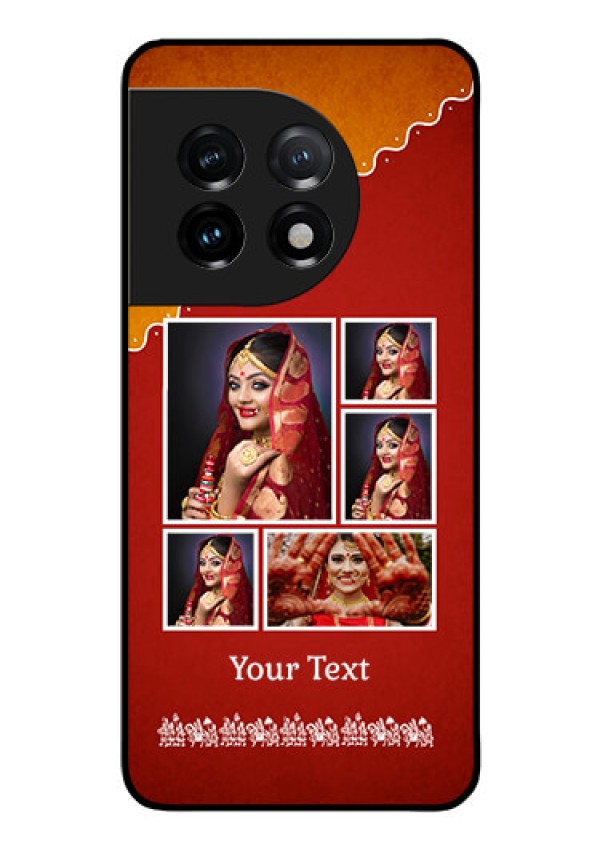 OnePlus 11 5G Personalized Glass Phone Case - Wedding Pic Upload Design