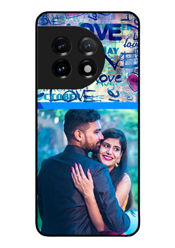 OnePlus 11 5G Custom Glass Mobile Case - Colorful Love Design