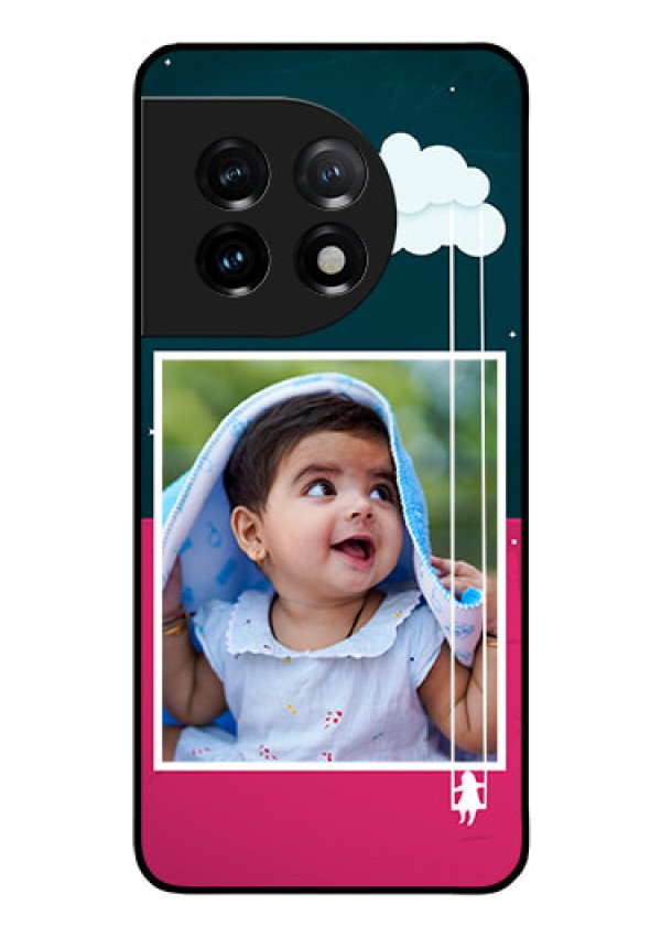 OnePlus 11 5G Custom Glass Phone Case - Cute Girl with Cloud Design