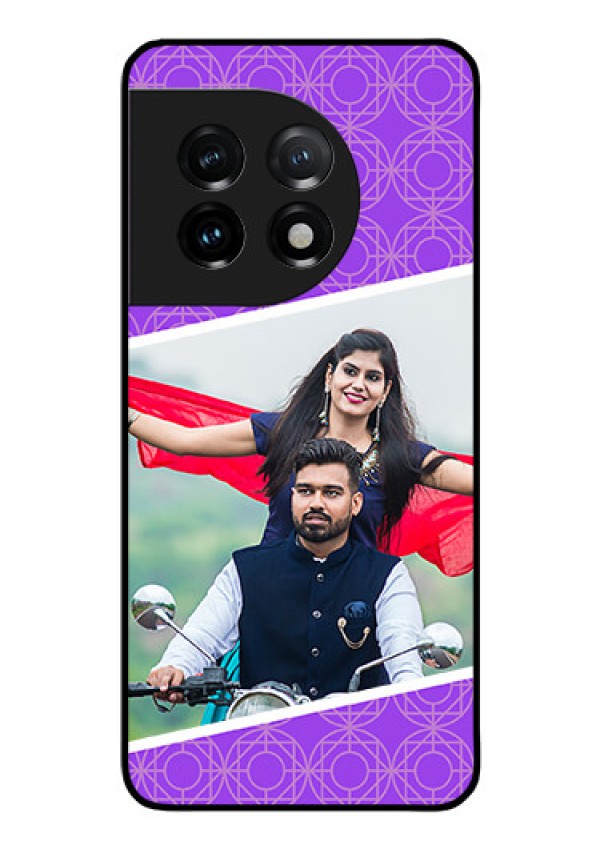 OnePlus 11 5G Custom Glass Phone Case - Violet Pattern Design