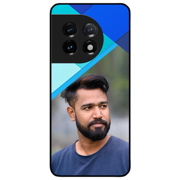 OnePlus 11 5G Custom Glass Phone Case - Blue Pattern Design
