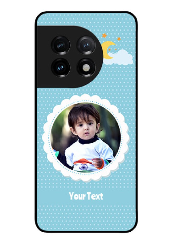 OnePlus 11 5G Personalised Glass Phone Case - Violet Pattern Design