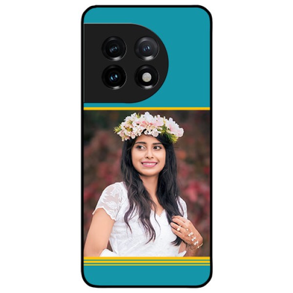 OnePlus 11 5G Custom Glass Phone Case - Yellow & Blue Design