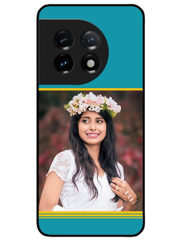 Custom OnePlus 11 5G Custom Glass Phone Case - Yellow & Blue Design