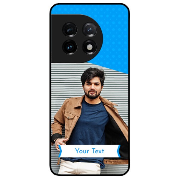 OnePlus 11 5G Photo Printing on Glass Case - Simple Blue Color Design