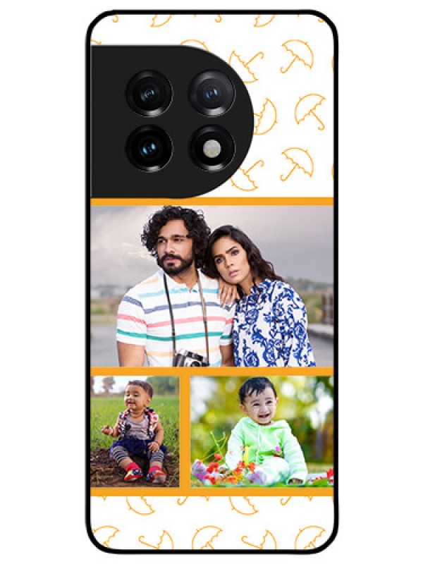 Custom OnePlus 11 5G Custom Glass Mobile Case - Yellow Pattern Design