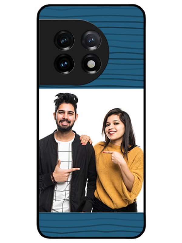 Custom OnePlus 11 5G Custom Glass Phone Case - Blue Pattern Cover Design