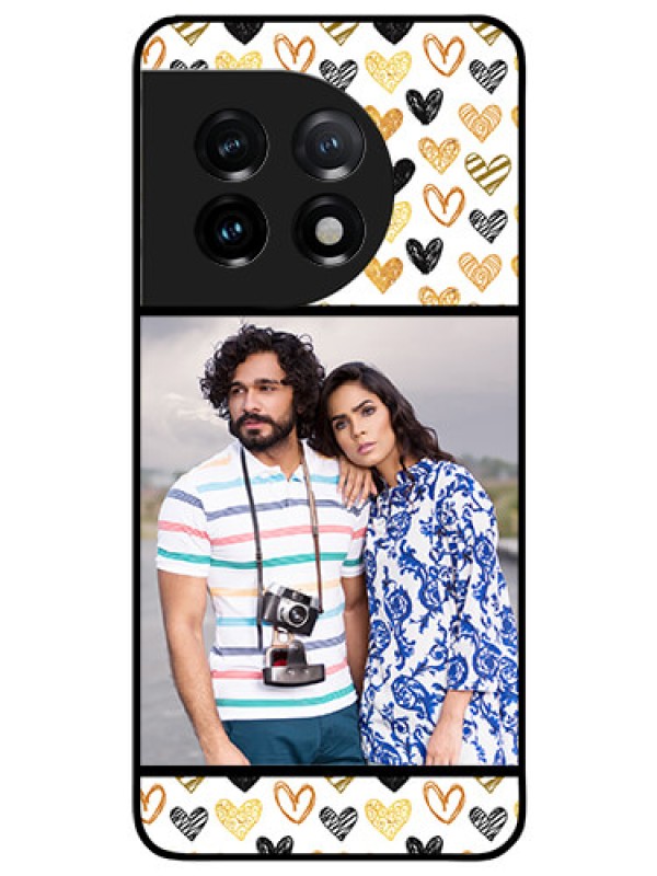 Custom OnePlus 11 5G Photo Printing on Glass Case - Love Symbol Design