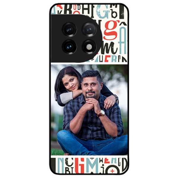 OnePlus 11 5G Personalized Glass Phone Case - Alphabet Design