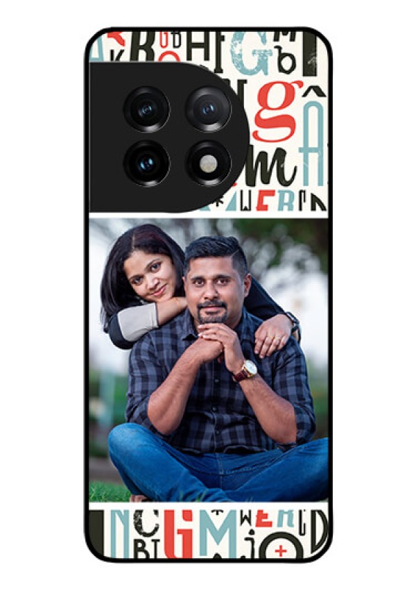 OnePlus 11 5G Personalized Glass Phone Case - Alphabet Design