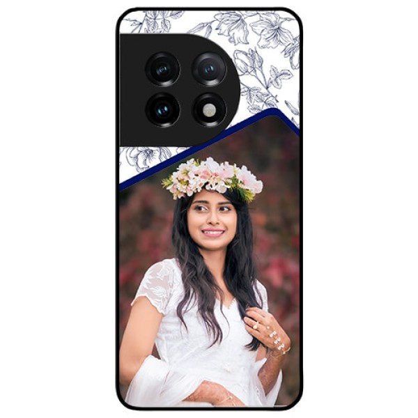 OnePlus 11 5G Personalized Glass Phone Case - Premium Floral Design