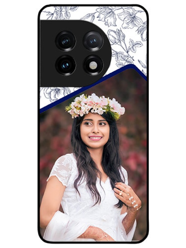 Custom OnePlus 11 5G Personalized Glass Phone Case - Premium Floral Design