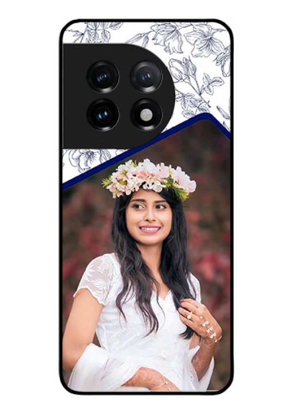 OnePlus 11 5G Personalized Glass Phone Case - Premium Floral Design