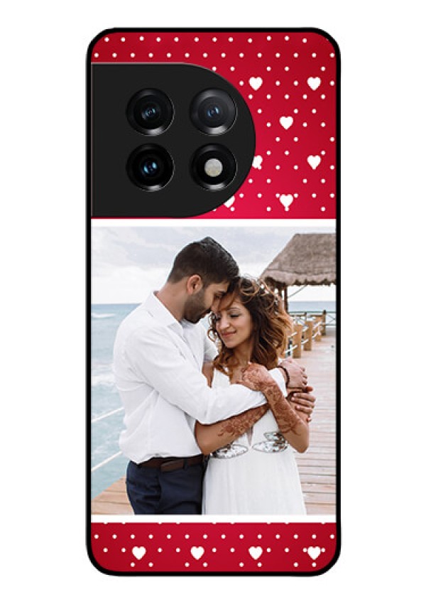 OnePlus 11 5G Photo Printing on Glass Case - Hearts Mobile Case Design