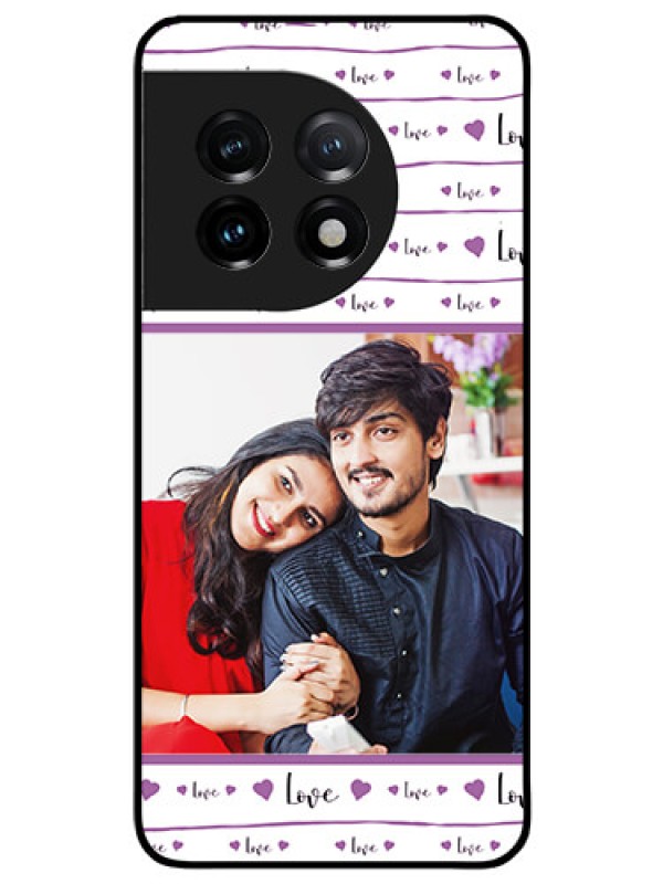 Custom OnePlus 11 5G Custom Glass Mobile Case - Couples Heart Design