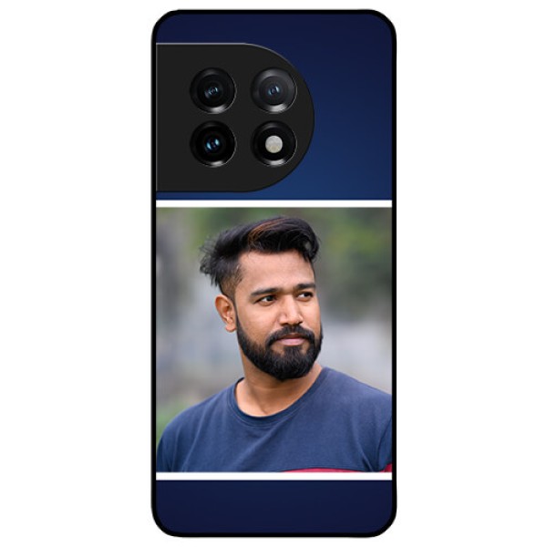 OnePlus 11 5G Personalized Glass Phone Case - Simple Royal Blue Design OnePlus 11 5G Personalized Glass Phone Case - Simple Royal Blue Design