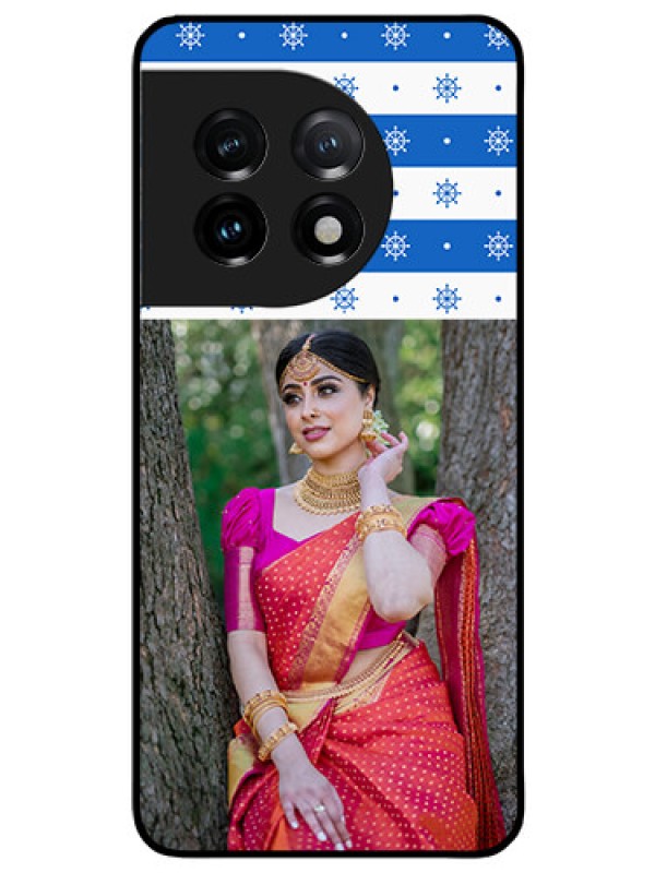 Custom OnePlus 11 5G Photo Printing on Glass Case - Snow Pattern Design