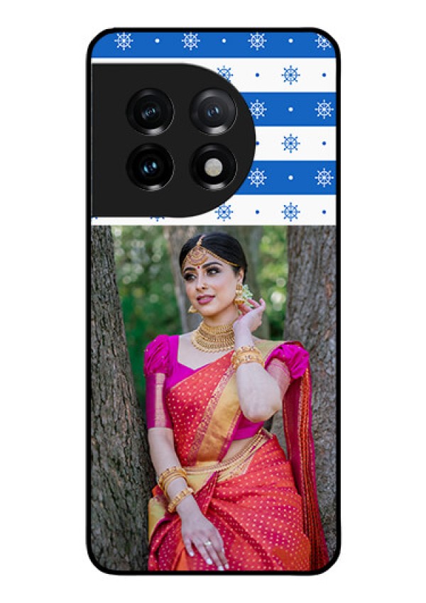 OnePlus 11 5G Photo Printing on Glass Case - Snow Pattern Design